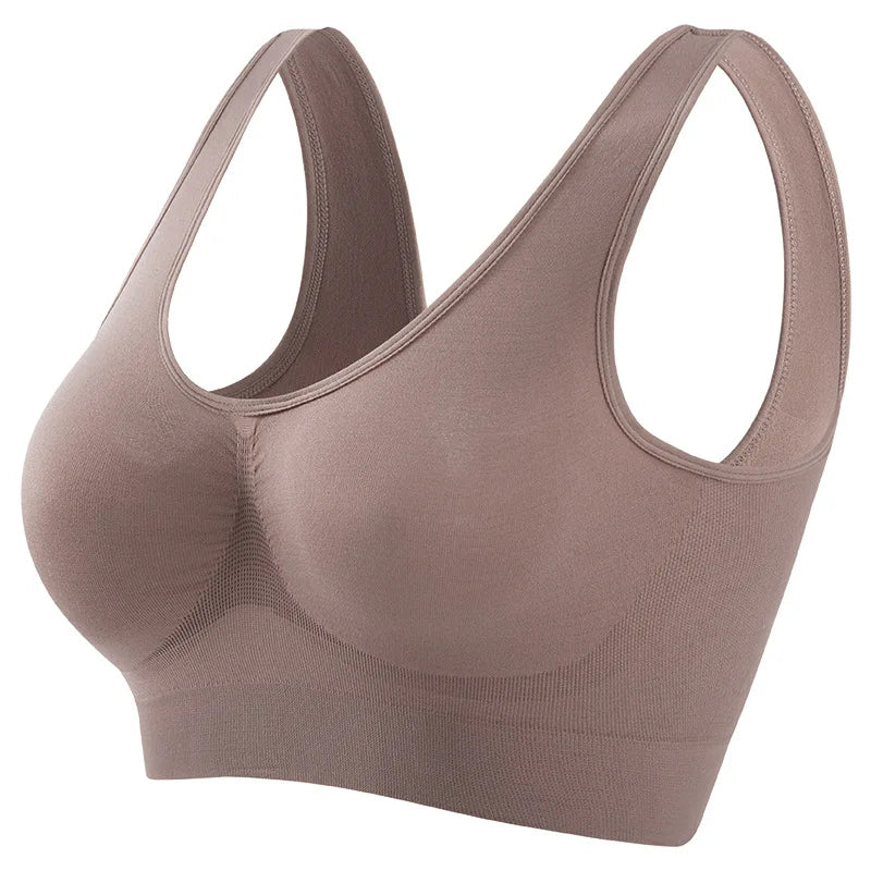 1pcs Women Sports Bra Large Size No Steel Ring Seamless Underwear Removable Chest Pad Runing Sport Yoga Vest Bras