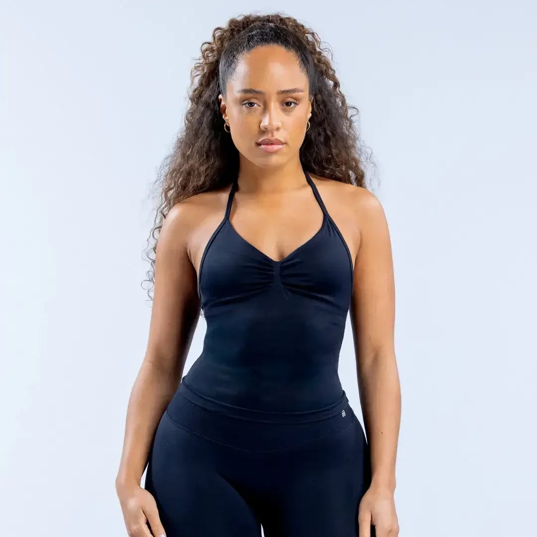 Impact Dynamic New Longline Strappy Halterneck Top Yoga Gym Bras Cups Women Workout Sexy Clothing Gym Top Halter Sport Bras