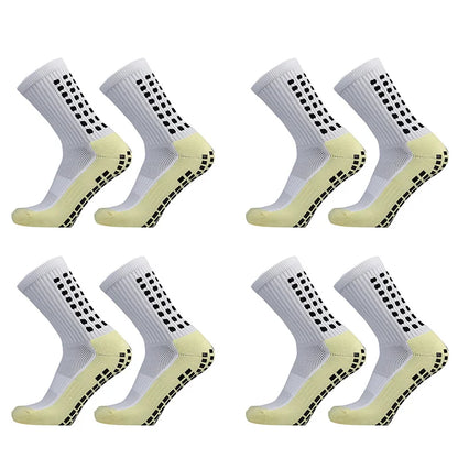 4 pairs Anti-slip Soccer Women Men Outdoor Sport Grip Football Yoga Socks