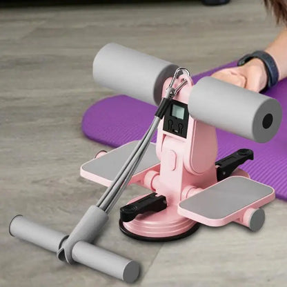 Sit Up Exercise Equipment Core Exerciser With Suction Cups Footrest And Tension Rope Fitness Equipment With Counting Function