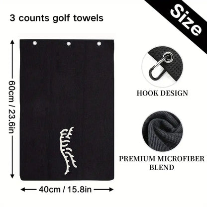 Funny Tiger Microfiber Premium Golf Towel, Embroidered Golf Towels for Golf Bags for Men&Women, Golf Accessories for Men Golfers