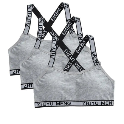 3pcs Puberty Girls Training Bras Kids Maiden Cotton Bra Underwear Teen Camisoles Tube Top Teenage Sport Bras Children's Lingerie