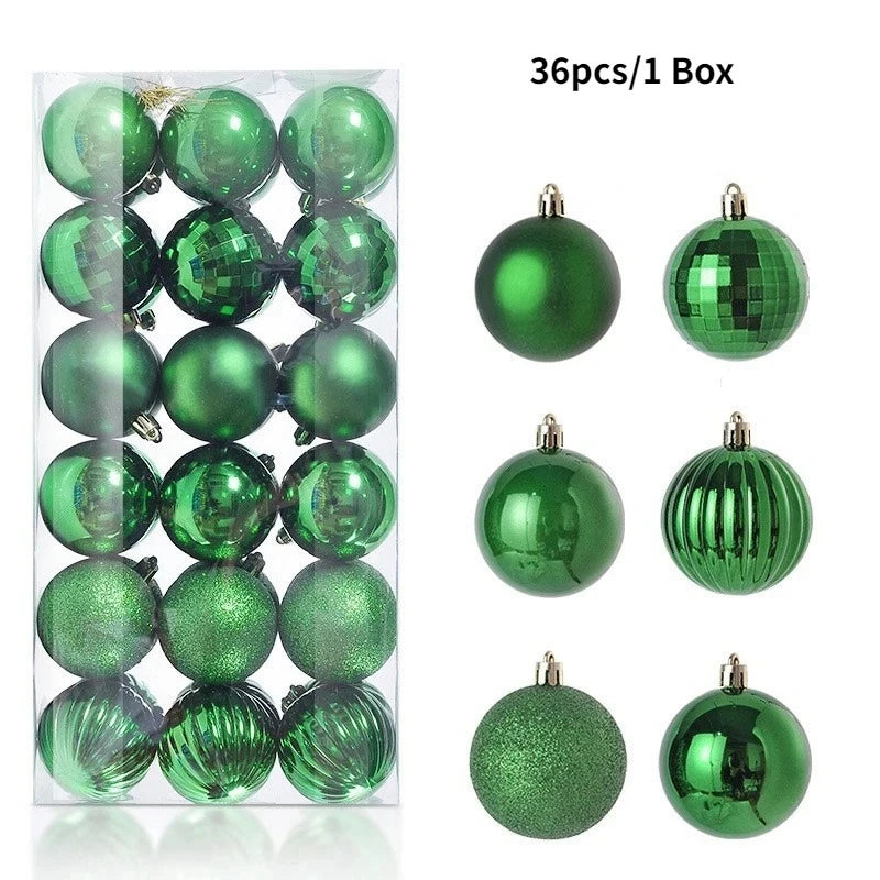 24/36Pcs Christmas Balls 4CM Ball Christmas Tree Pendant Ornaments for Home Party Decor 2025 New Year Navidad Gifts Accessories