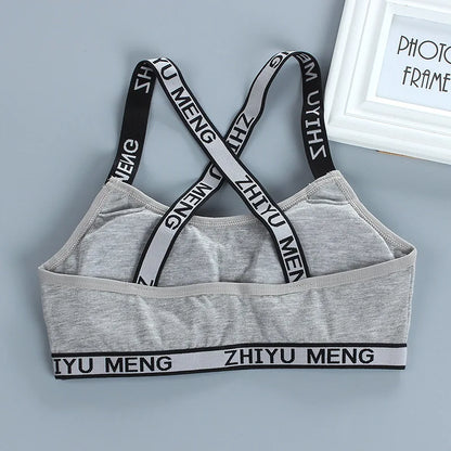 3pcs Puberty Girls Training Bras Kids Maiden Cotton Bra Underwear Teen Camisoles Tube Top Teenage Sport Bras Children's Lingerie