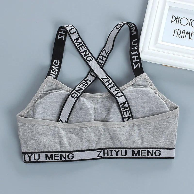 3pcs Puberty Girls Training Bras Kids Maiden Cotton Bra Underwear Teen Camisoles Tube Top Teenage Sport Bras Children's Lingerie