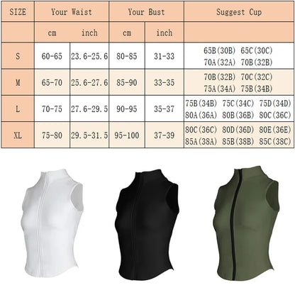 Aiithuug Athletic Zip Up Sweat Vest Jacket Sleeveless Running Yoga Tops High Neck Shirts Sports Top Fitness Women Workout Tops
