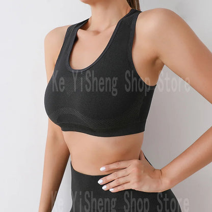 Yoga wear high-waisted shock-proof vest Tight sports underwear Bra underwear Fitness women's bra straps