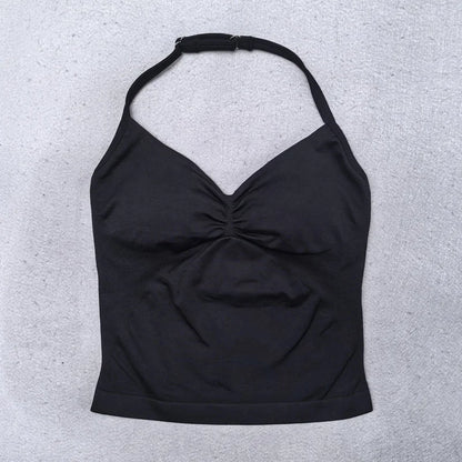 New Seamless Yoga Set Women Gym Clothing Scrunch Bum Legging Padded Tank Top Workout Outfits Fitness Sportswear Suits