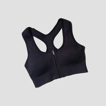 Sports Bra Crop Top Zipper Fitness Women Sportswear Sport Top Bras For Fitness Gym Female Running Push Up Yoga Workout Bra