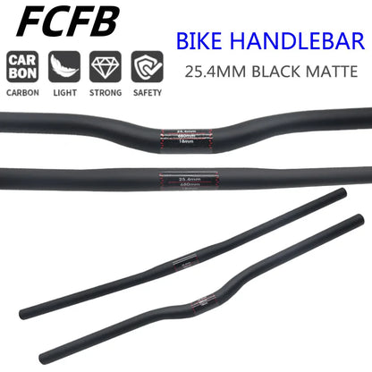 25.4 Full Carbon Handlebar Folding Bike Horizontal Handle Bar 400-700MM One-Shaped Ultralight Bicycle Straight Handlebar
