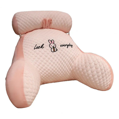 Bedroom Sit Up Pillow Backrest Support Pillow Cartoon Print Bed Reading Pillow with Arm Support Detachable Backrest for Sofa