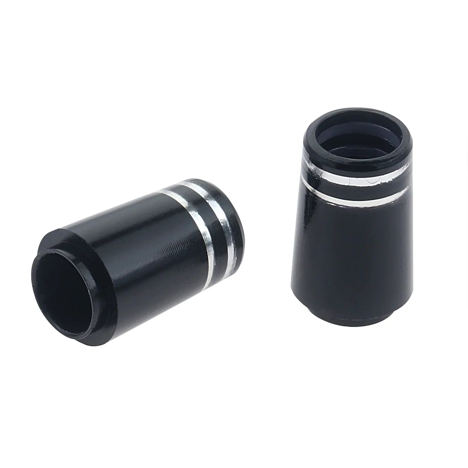 10Pcs Plastic Golf Club Ferrules Sleeve with Two Silver Ring Tips Size 0.370 for Irons Club Shafts Accessories 9.4x22.04x13.6mm
