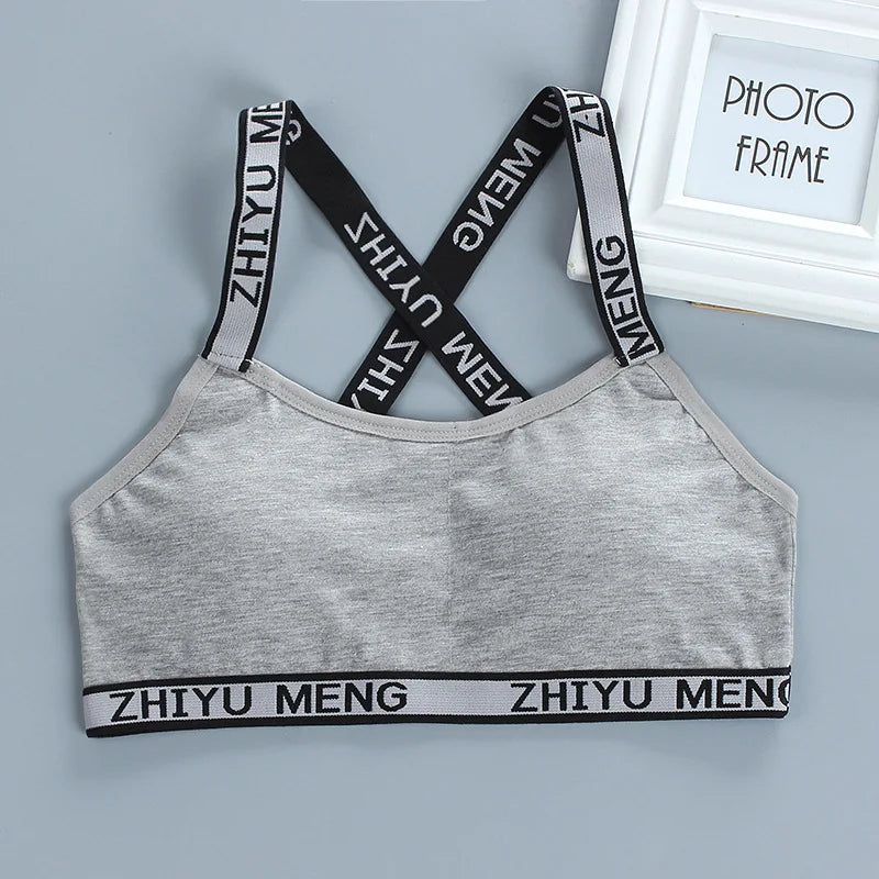 3pcs Puberty Girls Training Bras Kids Maiden Cotton Bra Underwear Teen Camisoles Tube Top Teenage Sport Bras Children's Lingerie