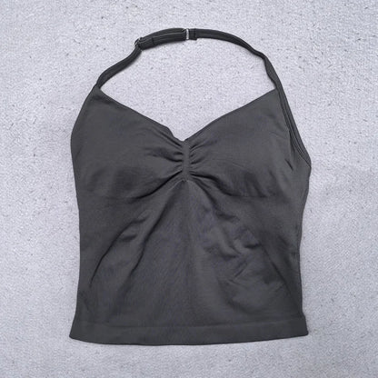 New Seamless Yoga Set Women Gym Clothing Scrunch Bum Legging Padded Tank Top Workout Outfits Fitness Sportswear Suits