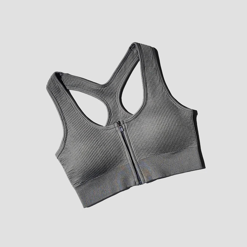 Sports Bra Crop Top Zipper Fitness Women Sportswear Sport Top Bras For Fitness Gym Female Running Push Up Yoga Workout Bra