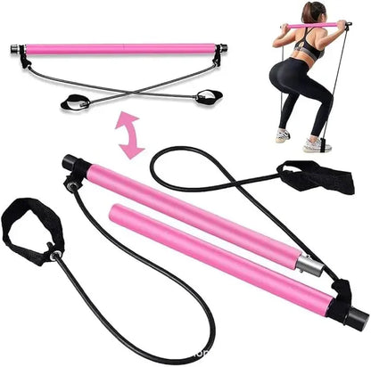 Pilates stick multi functional fitness stick Yoga Pilates gym equipment elasticity exercise training hip pulling rope workout