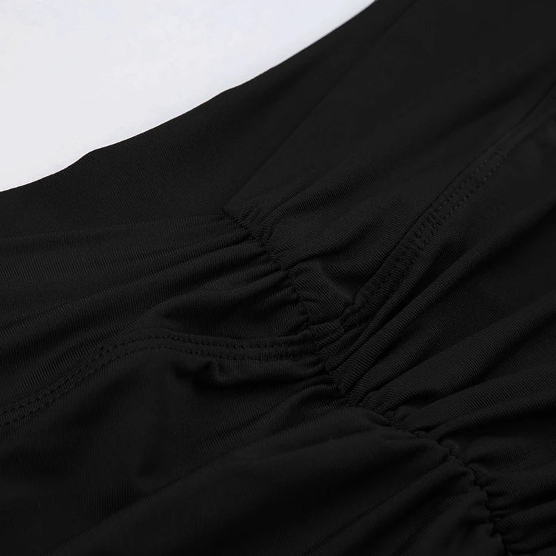 Darlingaga Casual Solid Ruched Skinny Summer Shorts Women Sportswear Gym Basic Short Pants Folds Yoga Clothing Streetwear Bottom