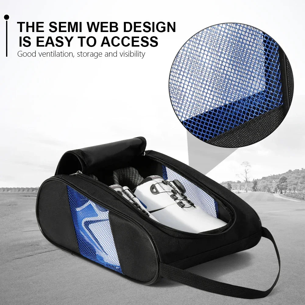 New Portable Mini Golf Shoe Bag Nylon Shoe Carrier Bags Zipper Golfball Holder Breathable Pouch Pack Tee Bag Sport Accessories