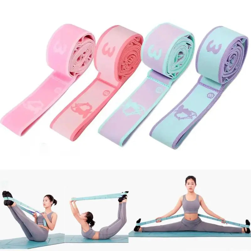 Yoga Stretch Training Belt，Universal Resistance Bands for Dance, Gymnastics, Workout, Pilates|Use Nylon Fabric Material