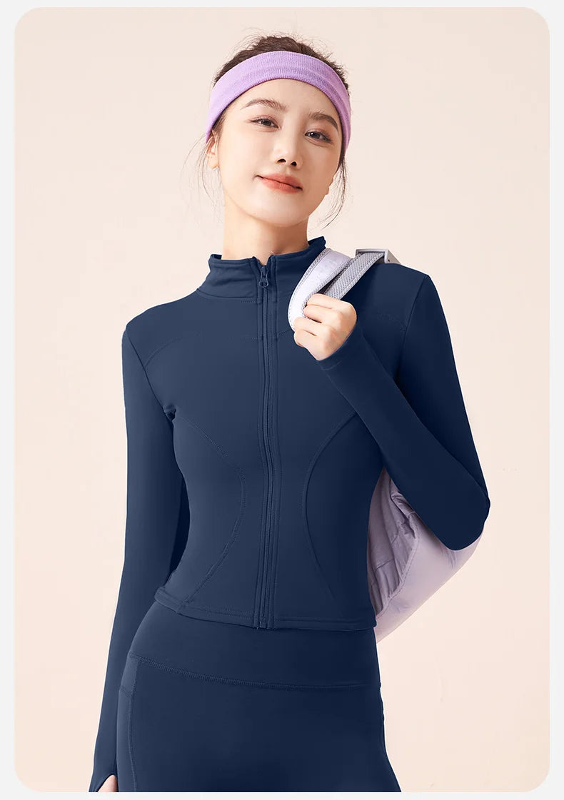 Tight Yoga Clothing Slimming Yoga Sports Jacket Jackets for Women Fit Coat Women Women Jacket Zippers Casual Wear Long Sleeve