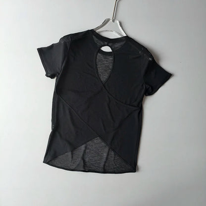 Yoga Short-sleeved Top for Women in Summer T-shirt Training Quick-drying Fitness Vest Pilates Slim Fit Slim Shirt Top Clothing