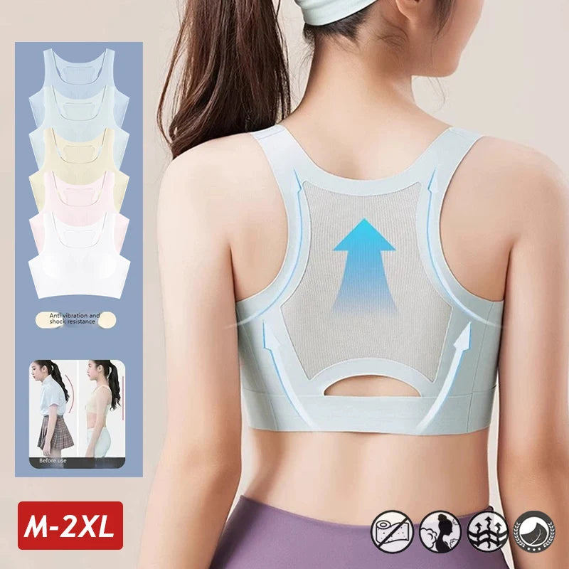 One-Piece Ultra Thin Breathable Bras for Women Ice Silk Seamless Sports Bras Female Wireless Padded Lift Pull Tank Tops Lingerie