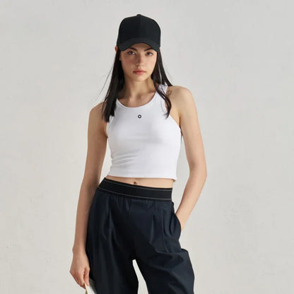 Yoga Vest Women Clothes Soft Breathable Pure Cotton Motion Fitness Womens Tops Solid Color Light Thin Wearing Outside Halter Top