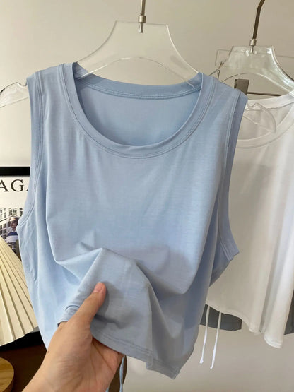 Yoga Wear Sports Undershirt Women Summer Light Breathable Sleeveless Running Training Hoodie T-shirt Quick Dry Fitness Tops