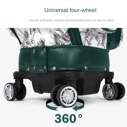PGM 4 Wheel 360 Degree Rotating Waterproof Golf Bags Quality Women's vintage pull rod Golf Bag QB169