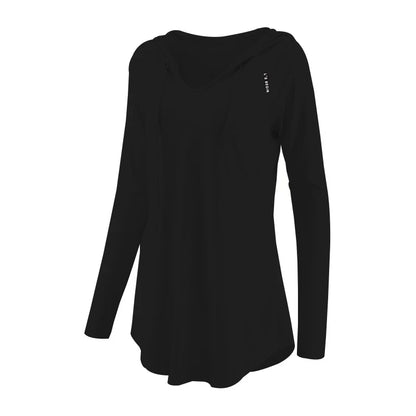 Yoga Clothing Sports Top Women's Casual Loose Cover Shirt, Long Sleeved Quick Drying Hooded Running Training Fitness Jacket