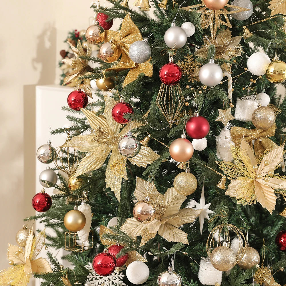 24/36Pcs Christmas Balls 4CM Ball Christmas Tree Pendant Ornaments for Home Party Decor 2025 New Year Navidad Gifts Accessories