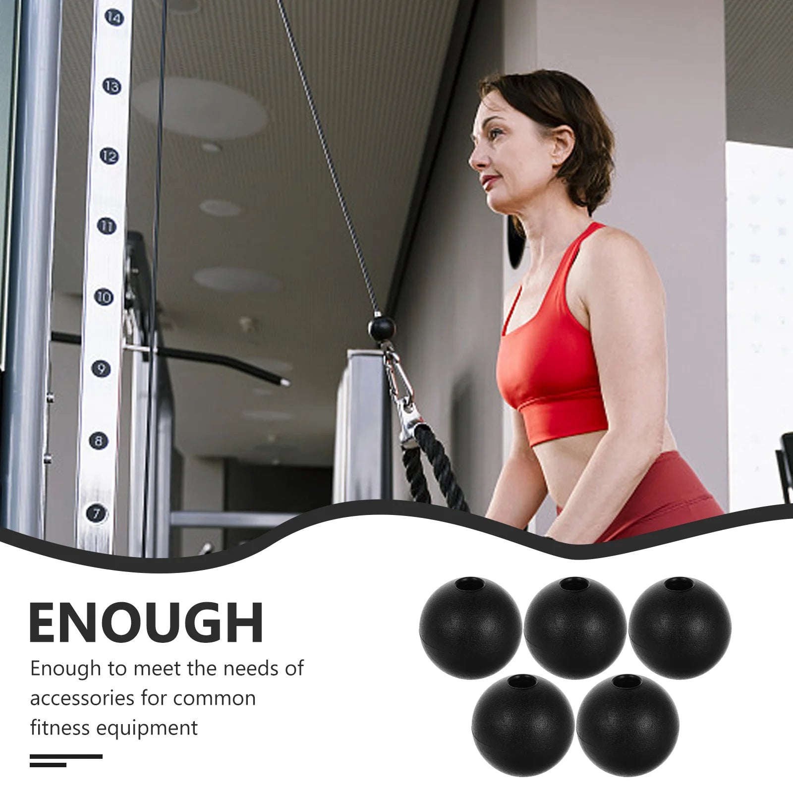 5Pcs Gym Accessories Fitness Cable Ball Stopper Steel Wire Rope Limiters Home Workout Components Pulley Attachment