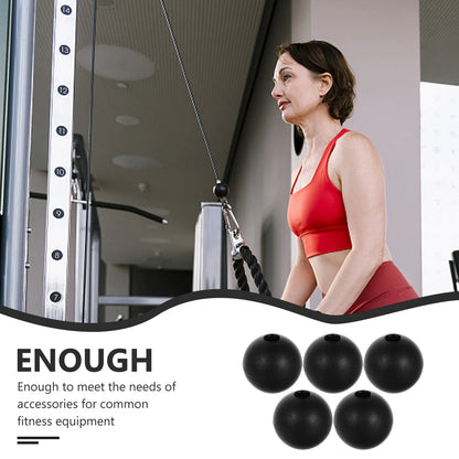 5Pcs Gym Accessories Fitness Cable Ball Stopper Steel Wire Rope Limiters Home Workout Components Pulley Attachment