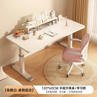 Modern Computer Standing Desk, Adjustable Height Electric Sit Stand Up Down student study Table, 47 Inch Ergonomic Rising Desks