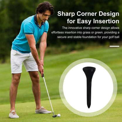 50 Pack Professional Golf Tees Plastic Black Golf Tees Tall Tees Bulk Reduce Side Spin And Friction Golf Accessory