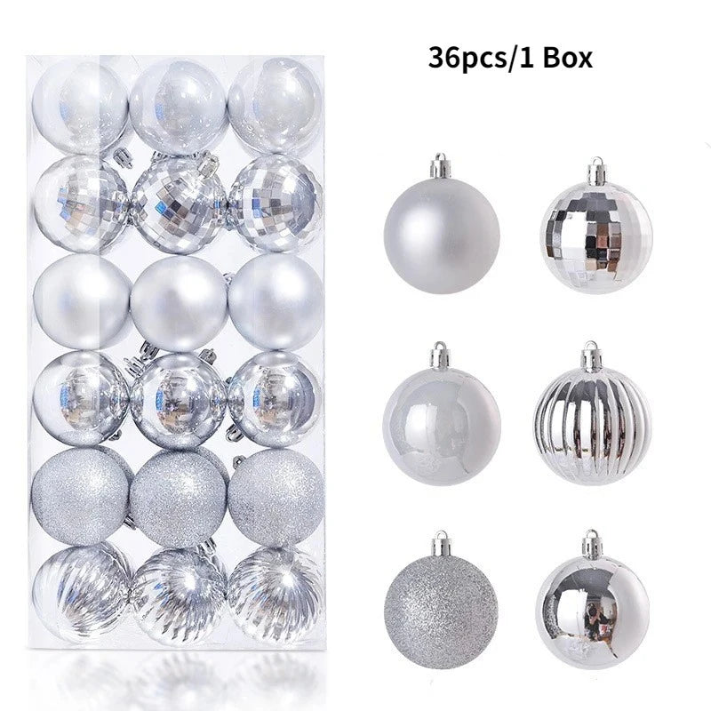 24/36Pcs Christmas Balls 4CM Ball Christmas Tree Pendant Ornaments for Home Party Decor 2025 New Year Navidad Gifts Accessories