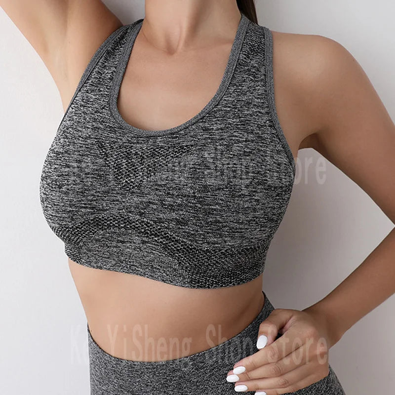 Yoga wear high-waisted shock-proof vest Tight sports underwear Bra underwear Fitness women's bra straps