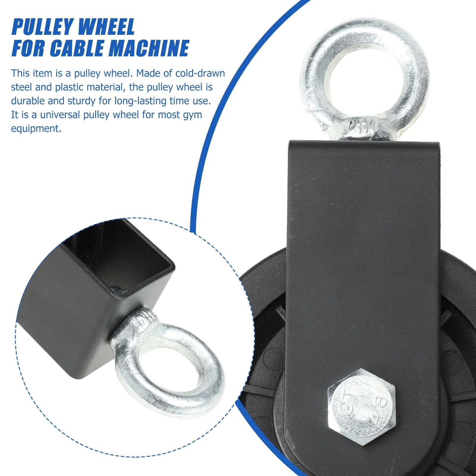 Small Gym Pulley Fitness Equipment Wheel For Machine Over Door Plastic Lifting Blocks Traction Steel Wire Rope Safe