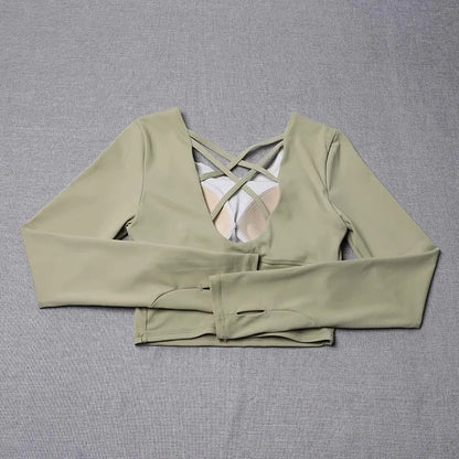 New Yoga Clothing for Women Sports Running Pilates Breathable Training Long Sleeve Top Fitness Clothing