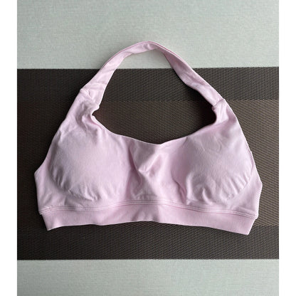 Sports Bra  Seamless Halter Neck Strap Bra Open Back Fitness Yoga Top Bras Support Women Workout Gym Crop Top