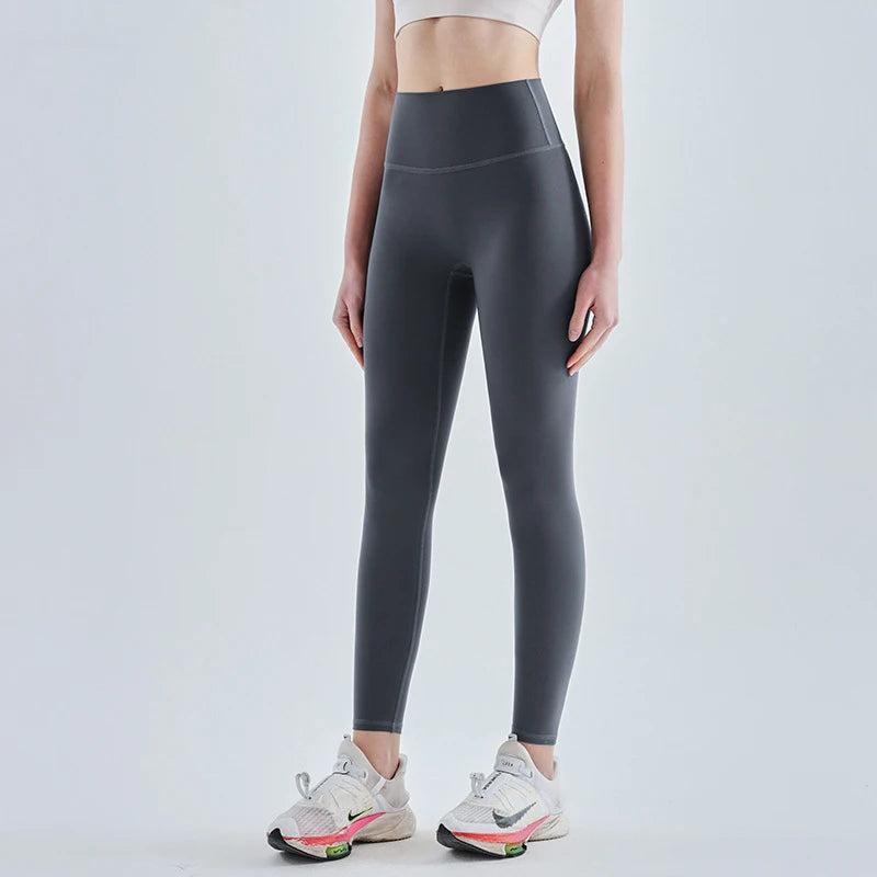 Women's high waisted yoga pants, seamless quick drying, tight running and fitness pants, hip lifting yoga clothes