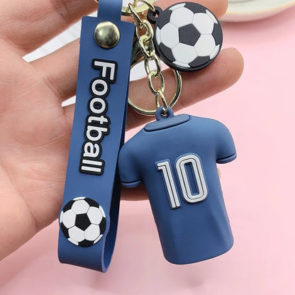Football Player's Jersey Keychain Soccer Clothing Pendant Keyring Fashion Design Women Handbags Car Key Chain Gifts wholesale
