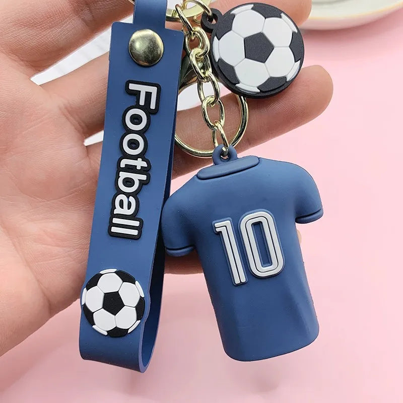 Football Player's Jersey Keychain Soccer Clothing Pendant Keyring Fashion Design Women Handbags Car Key Chain Gifts wholesale