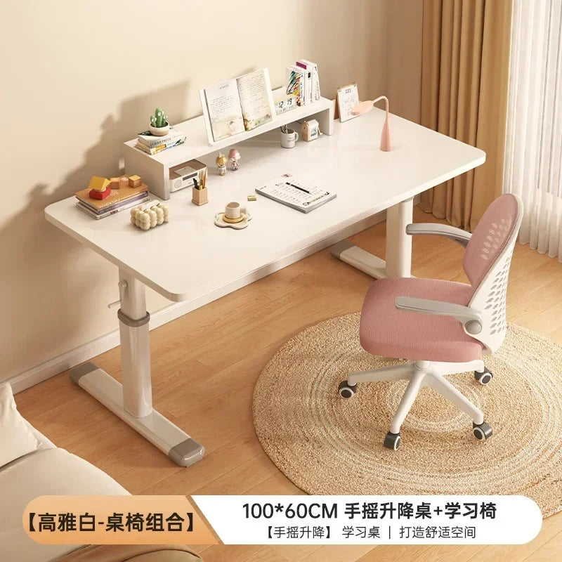 Modern Computer Standing Desk, Adjustable Height Electric Sit Stand Up Down student study Table, 47 Inch Ergonomic Rising Desks