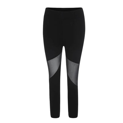 Sports Yoga Pants Breathable Mesh Good Elasticity European and American Style Patchwork Running Fitness Leggings Women's Pants