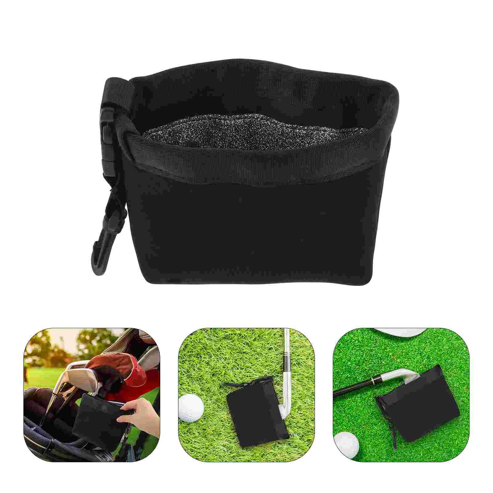 Club Face Cleaner Golf Cleaning Bag Ball Storage Clubs Washer Black Accessories
