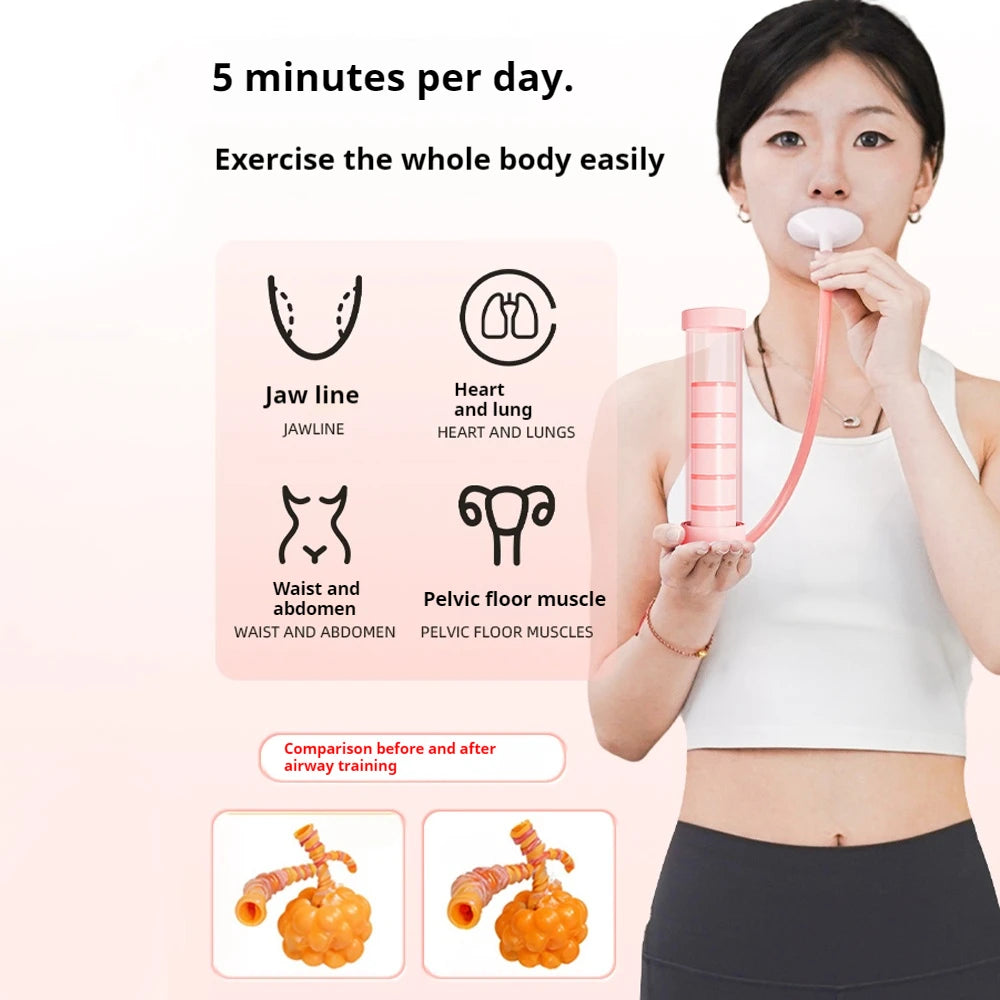 Adjustable Diaphragm Breathing Dumbbell Trainer for Core Strength Facial Toning Lung Capacity Expander