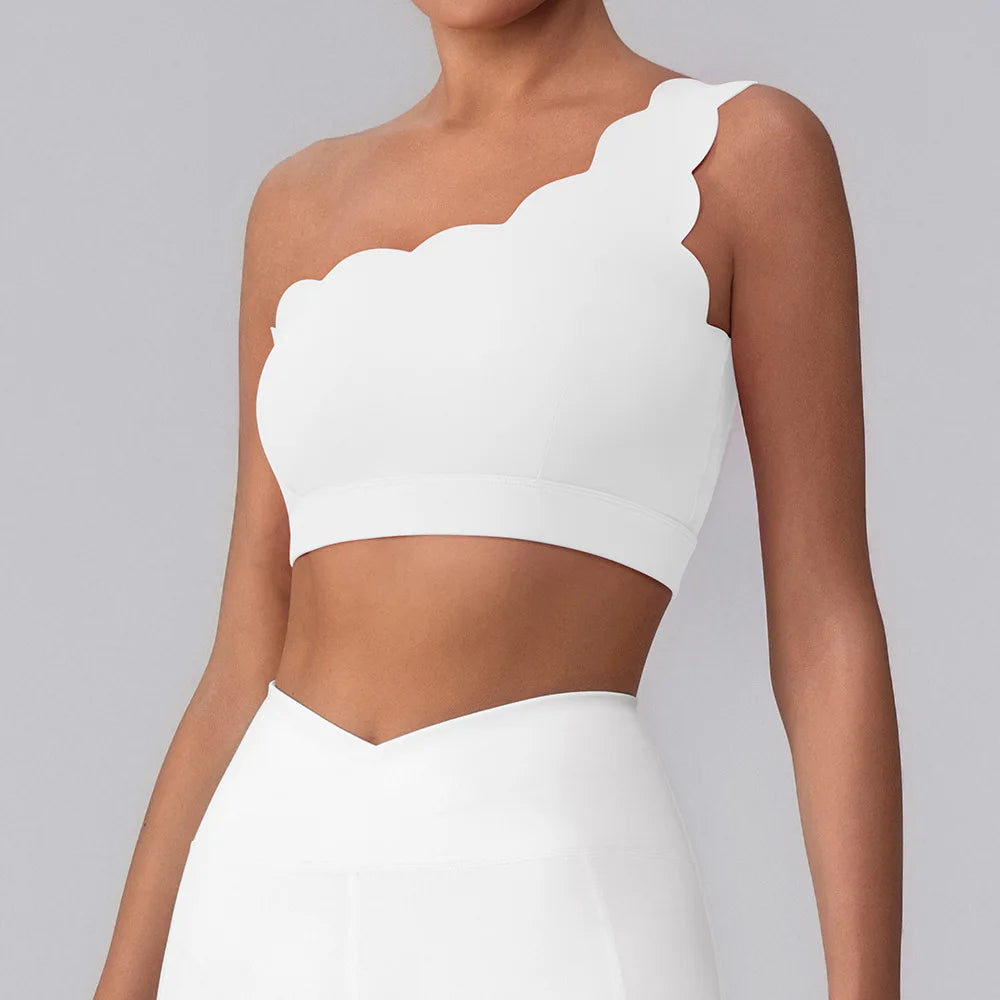 One Shoulder Sports Bras for Women Workout Top Yoga Underwear