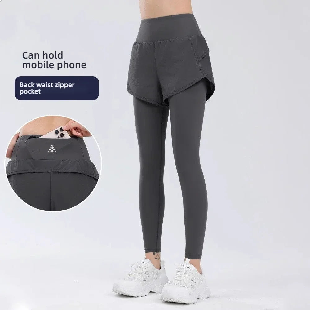 Yoga pants, women's quick-drying fitness pants, high-waisted and hip-lifting running training tight sports pants