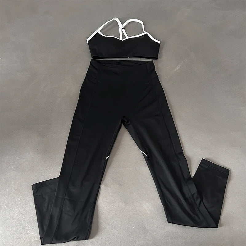 Tie-dye yoga suit long-sleeved hip-lifting trousers fitness clothes hollow seamless training sportswear yoga set sport set women